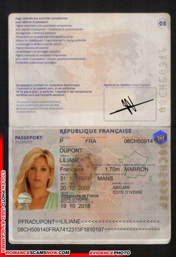 SCARS™ Scammer Gallery: Fake Scammer Documents - Ivory Coast #18740 7