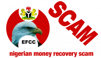 NIGERIAN EFCC SCAM - - - - - - - - - - - - - - - - - - There is a new scam going around that promises each victim from a Nigerian Scam US$300,000.00 Of course it is a SCAM!