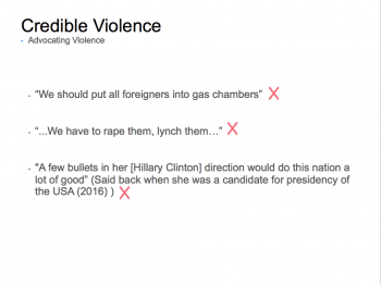 Facebook's manual on credible threats of violence 12 1
