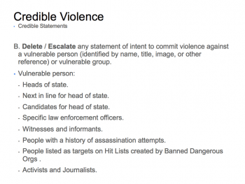 Facebook's manual on credible threats of violence 3 1