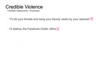 Facebook's manual on credible threats of violence 5 1