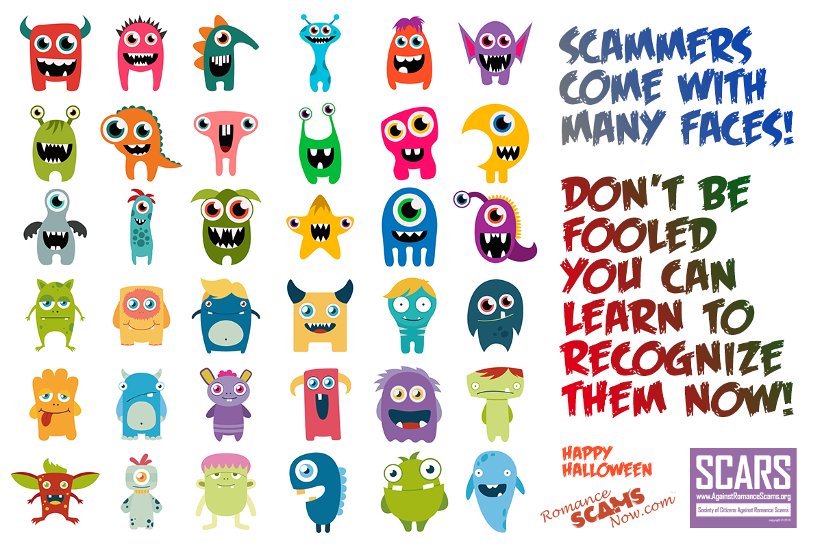 SCARS ™ / RSN™ Anti-Scam Poster: Scammers Come With Many Faces 160