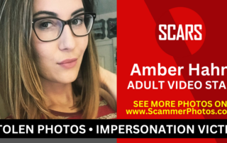 Amber Hahn Impersonation Victim Stolen Photos Used By Scammers - 2024 - on the SCARS Institute RomanceScamsNOW.com - the Encyclopedia of Scams™