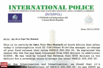 Beware of Scams using INTERPOL’s Name 10