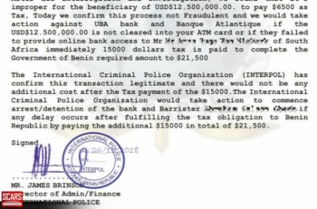 Beware of Scams using INTERPOL’s Name 2