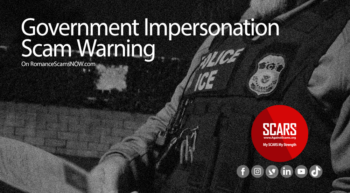 Government Impersonation Scam Warning - on SCARS RomanceSscamsNOW.com