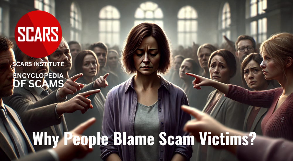 Why People Blame Scam Victims? Stop Scam Victim Blaming - [UPDATED 2025] - on the SCARS Institute RomanceScamsNOW.com - the Encyclopedia of Scams™