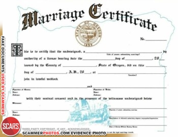 Fake Marriage by Proxy Certificate