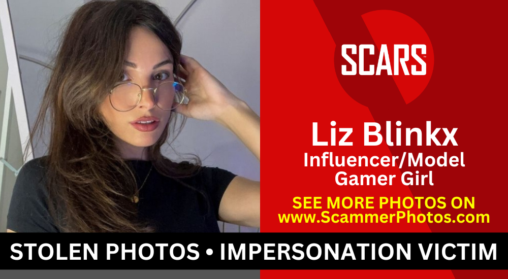 Liz Blinkx - Stolen Photos - Impersonation Victim - 2024 - on SCARS RomanceScamsNOW.com
