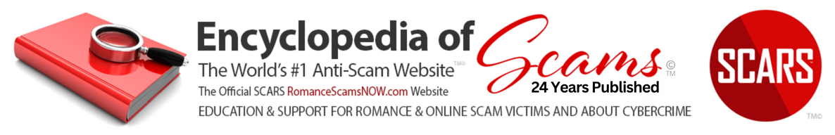 The World's #1 Encyclopedia of Romance & Relationship Scams – An Official SCARS Website Logo