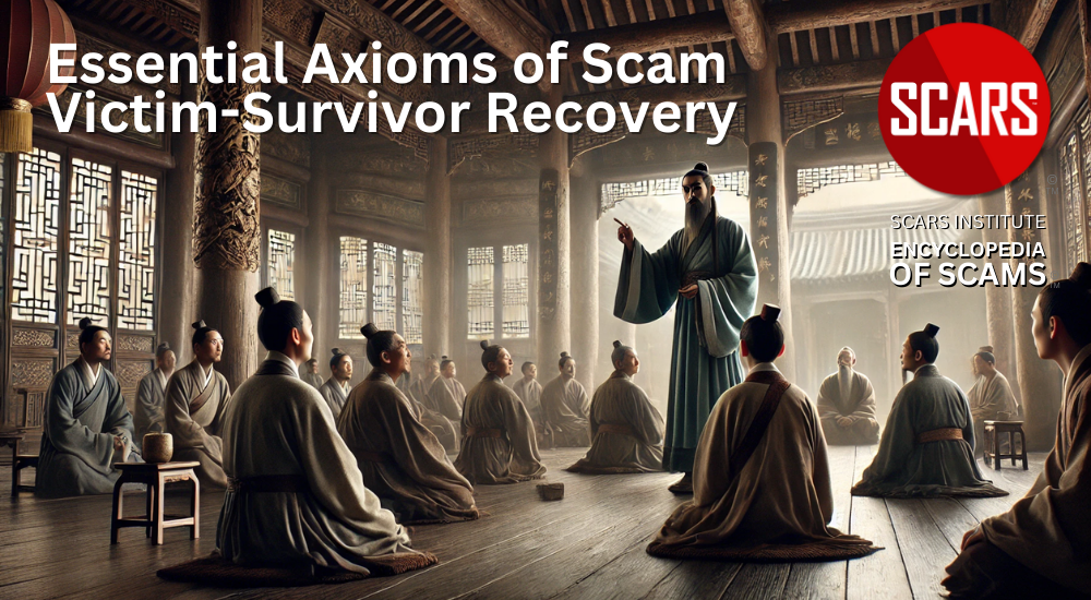 The 20 Essential Axioms of Scam Victim-Survivor Recovery - 2024 - on SCARS Institute Encyclopedia of Scams