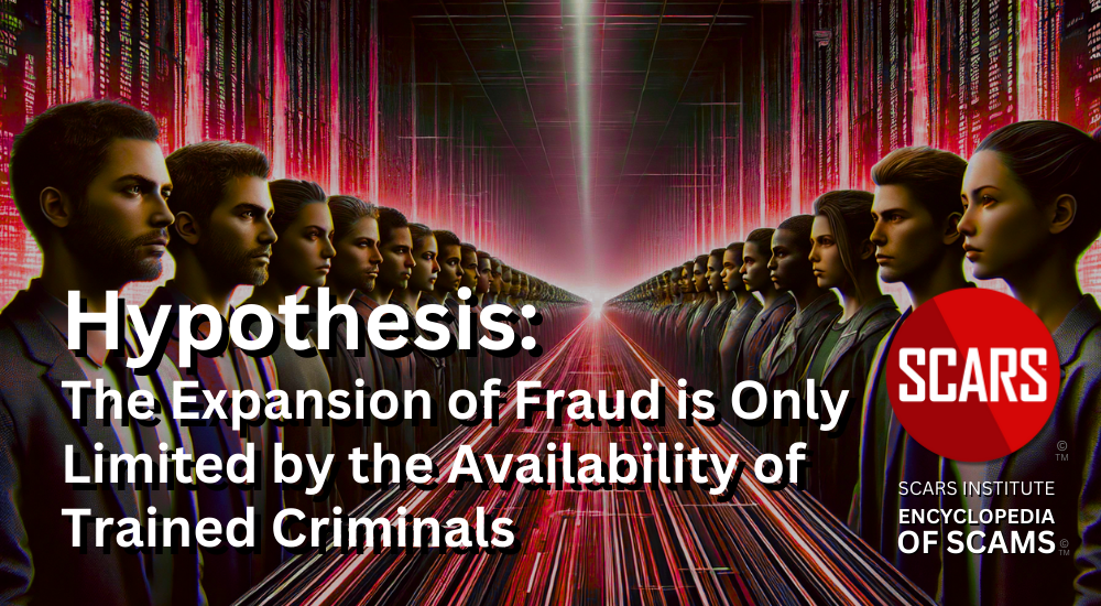 SCARS Institute Hypothesis - The Expansion of Fraud is Only Limited by the Availability of Trained Criminals - 2024 - on the SCARS Institute RomanceScamsNOW.com - the Encyclopedia of Scams™