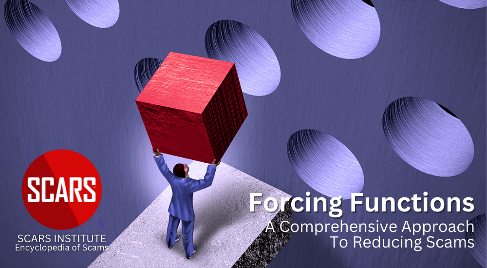 Forcing Functions - A Comprehensive Approach to Reducing Scams - 2025 - on the SCARS Institute RomanceScamsNOW.com - the Encyclopedia of Scams™