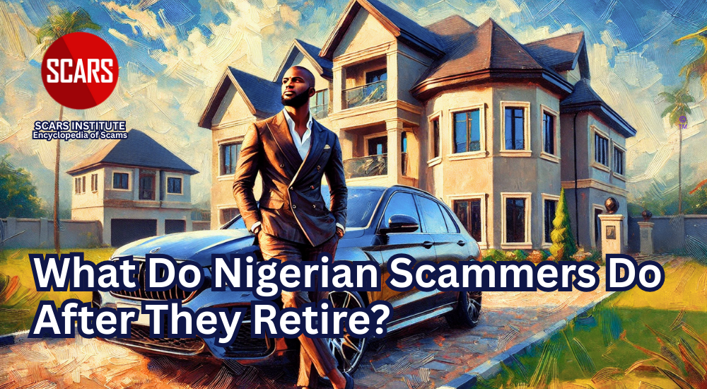 What Do Nigerian Scammers Do After They Retire? - 2025 - on the SCARS Institute RomanceScamsNOW.com - the Encyclopedia of Scams™