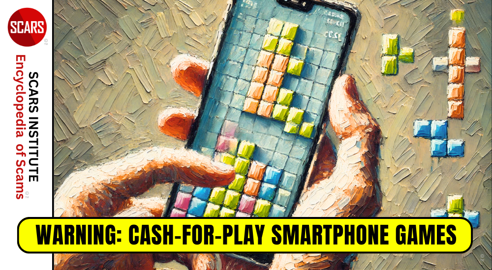 Cash-For-Play Smartphone Games - Are They Scams? - 2025 - on the SCARS Institute RomanceScamsNOW.com - the Encyclopedia of Scams™
