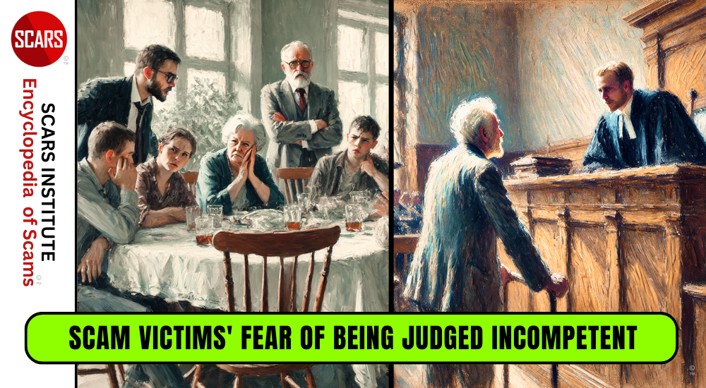 Scam Victims' Fear of Being Judged Incompetent - 2025 - on the SCARS Institute RomanceScamsNOW.com - the Encyclopedia of Scams™