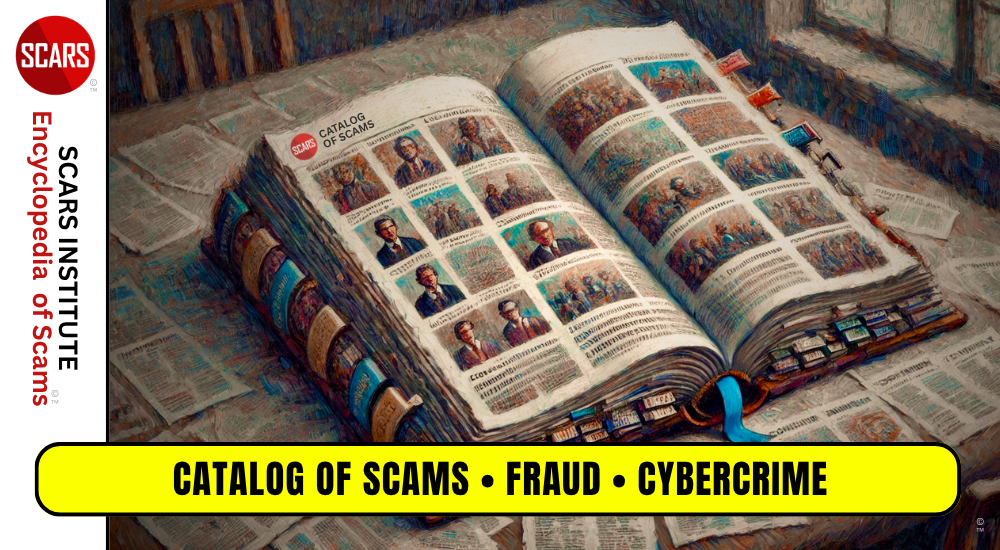 SCAMPEDIA(TM) - CATALOG OF SCAMS FRAUD AND CYBERCRIME