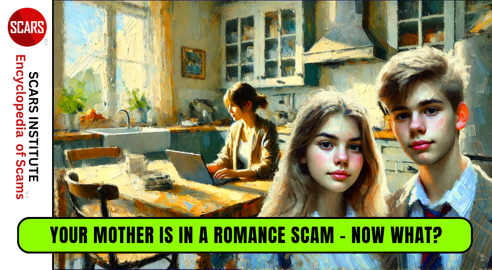 Your Mother is in a Romance Scam - Now What Do You Do? - 2025 - on the SCARS Institute RomanceScamsNOW.com - the Encyclopedia of Scams™