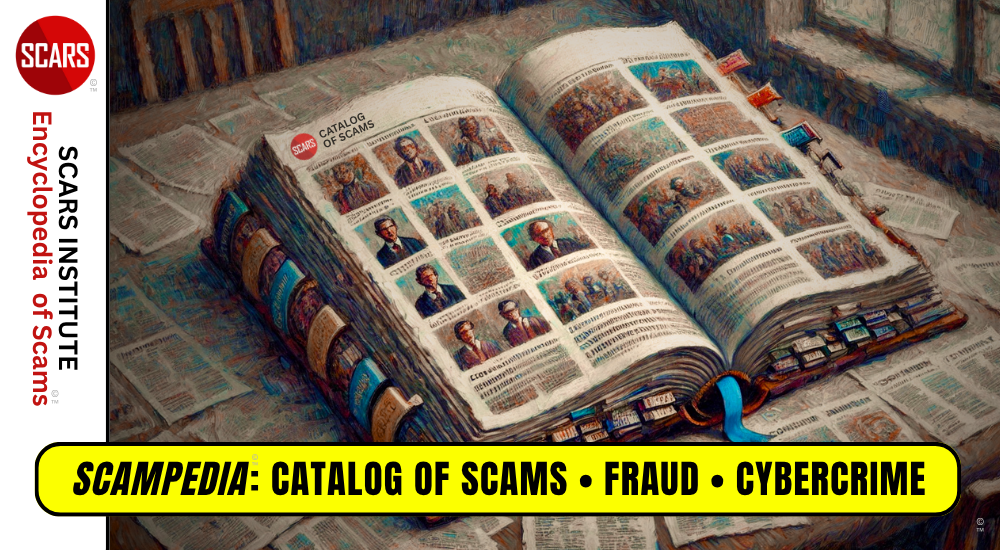 SCAMPEDIA(TM) - CATALOG OF SCAMS FRAUD AND CYBERCRIME