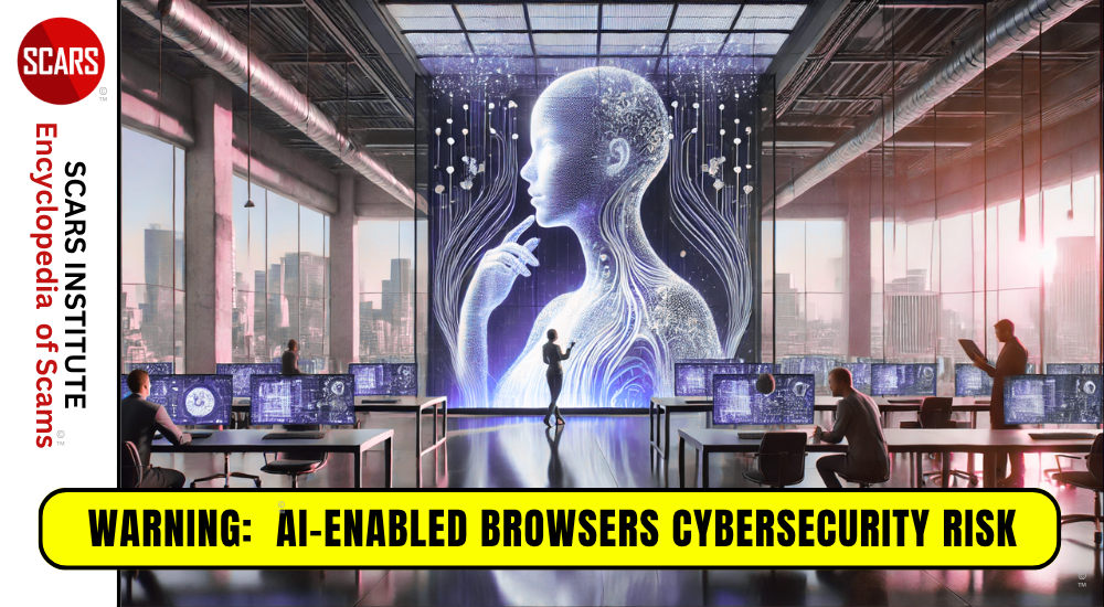 WARNING: AI-Enabled Browsers Pose a Cybersecurity Risk - 2025 - on the SCARS Institute RomanceScamsNOW.com - the Encyclopedia of Scams™