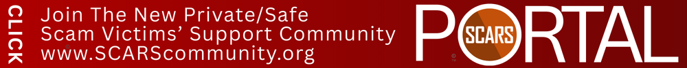 SCARS Institute Scam Survivor's Community portal banner