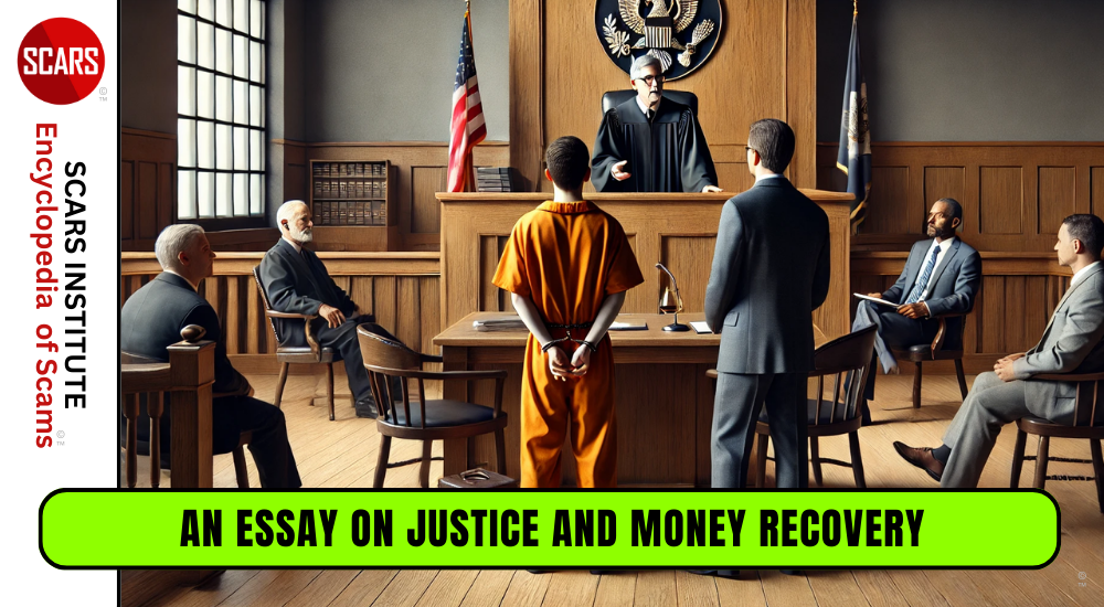 An Essay on Justice and Money Recovery - 2026 - on the SCARS Institute RomanceScamsNOW.com - the Encyclopedia of Scams™