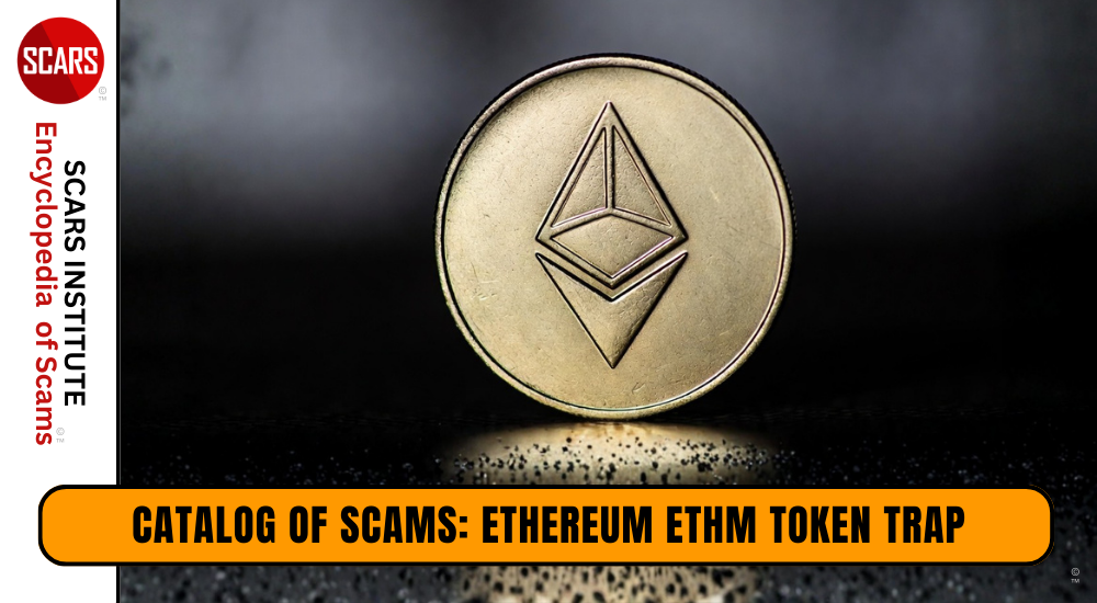 SCARS Institute Encyclopedia of Scams - Official SCARS RomanceScamsNOW.com Ethereum ETHM Token Trap Ethereum ETHM Token Trap and Pig Butchering Scams - 2026 - on the SCARS Institute RomanceScamsNOW.com - the Encyclopedia of Scams™